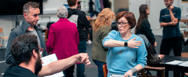 Deaf and hard-of-hearing performers participate in EJ Boyle's movement workshop