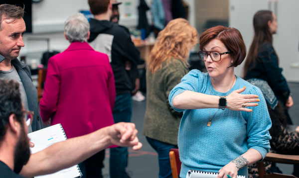Deaf and hard-of-hearing performers participate in EJ Boyle's movement workshop