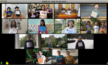 A montage of young people on a video call