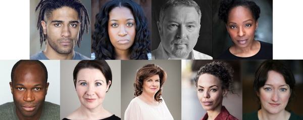 9 headshots showing the cast of Red Dust Road