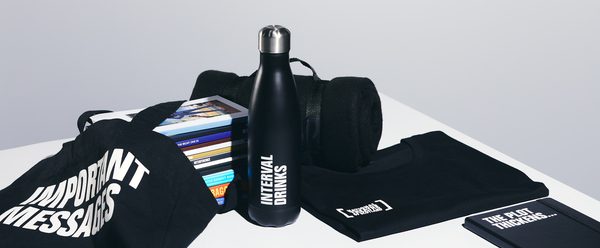 NTS merch - tote bag, water bottle, play texts, blanket, t-shirt, & stationary