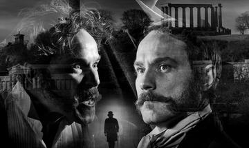 Poster of three headshots superimposed together