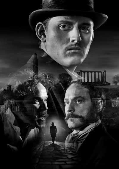 Poster of three headshots superimposed together