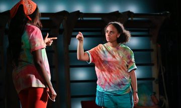 production shot of actors Adiza Shardow and Efè Agwele